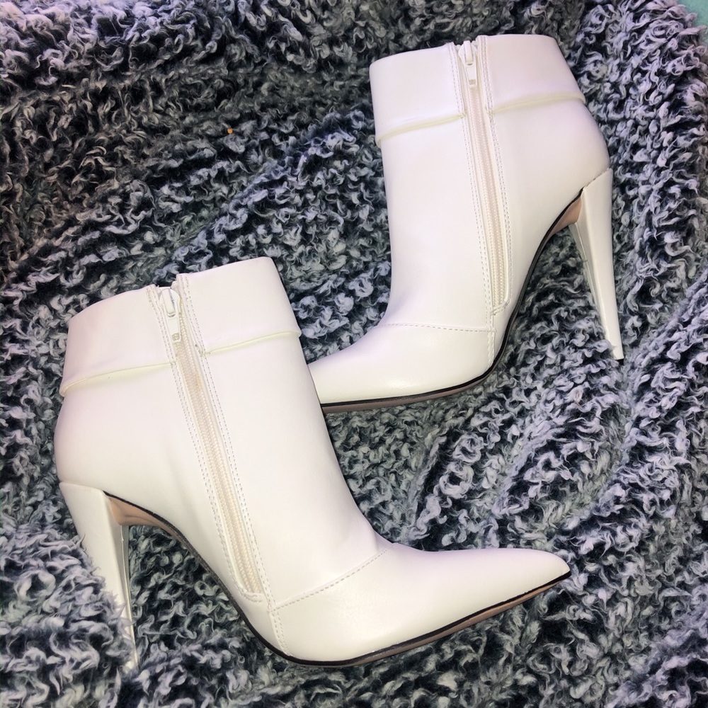 Keva White Stiletto Bootie